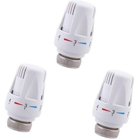 Kaelt - 3PCS Tete Radiateur Thermostatique M30 x 1,5 Valves Thermostatiques pour Radiateur, Tête de Remplacement de Vanne de Thermostat de Radiateur pour Maison Bureau (1/4)