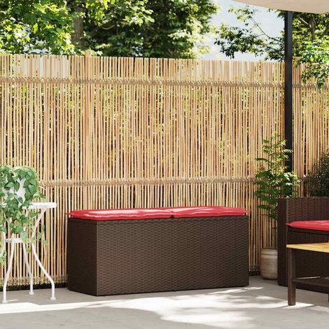 Maison Exclusive - Panca da Giardino con Cuscino Marrone 110x40x44cm in Polyrattan (1/5)
