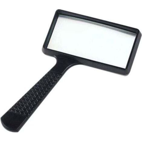 Pocket magnifier, rectangular magnifier, scratch-resistant glass lens, suitable for reading, hobbies, repairs and observation (1/4)