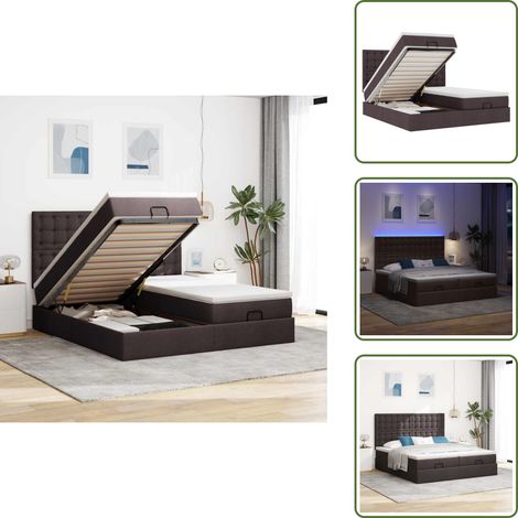 Coprimaterasso lavabile - vidaXL Struttura Letto Pouf con Materassi 180x200 cm in Tessuto - Luci a LED