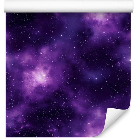 Papel pintado Galaxia en acuarela, índigo, violeta y lavanda, 50x1000 cm. (1/5)