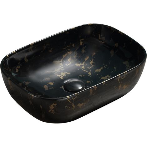 Mexen Rita lavabo de comptoir 45 x 32 cm, Pierre noire - 21084594 (1/2)