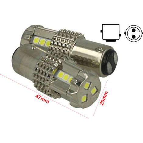 Lampada Led BAY15D 1157 P21/5W 12V 45W Bianco Super Potente Luci Diurne Peugeot RCZ (1/3)
