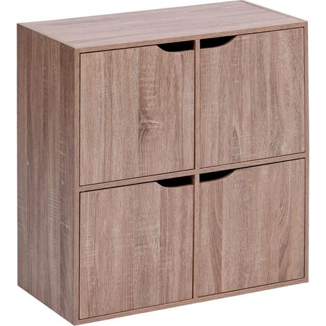 Étagère de Rangement 4 Portes "Mix'n Door" 67cm Marron (1/5)
