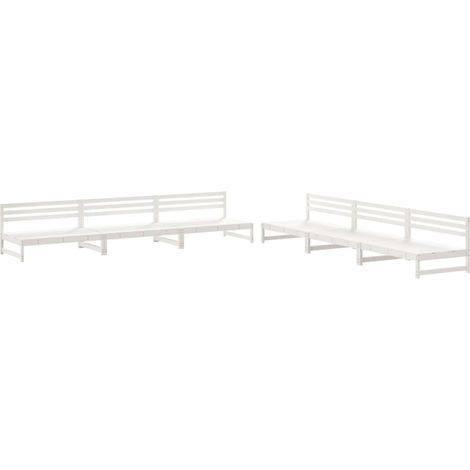 Maison Exclusive - Set Salotto da Giardino 6 pz Bianco in Legno Massello di Pino