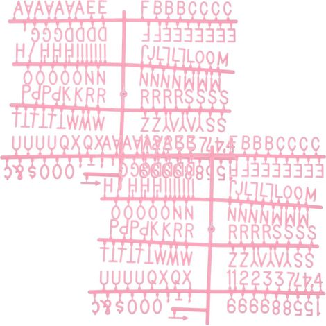Buchstabentafel aus Kunststoff mit Wechselbaren Buchstaben