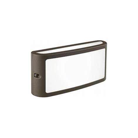 Lámpara de pared de aluminio fundido con difusor opalino - 10W, 950 lúmenes, luz cálida café (1/4)