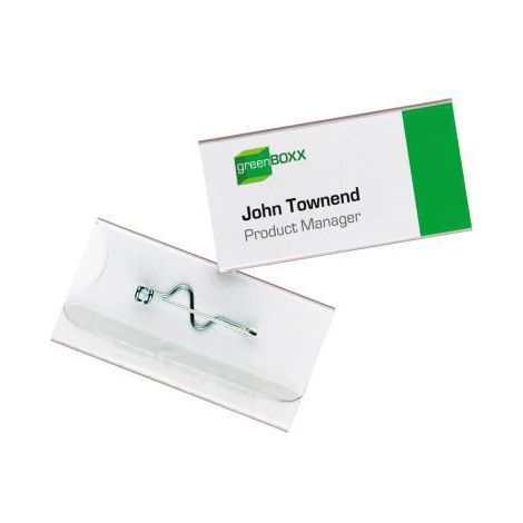 Namensschild 60 x 30 mm (B x H) Wellennadel transparent 100 St./Pack. (1/4)