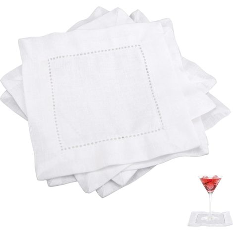 12pcs Serviettes à Cocktail en Lin, 15 x 15 cm (1/5)