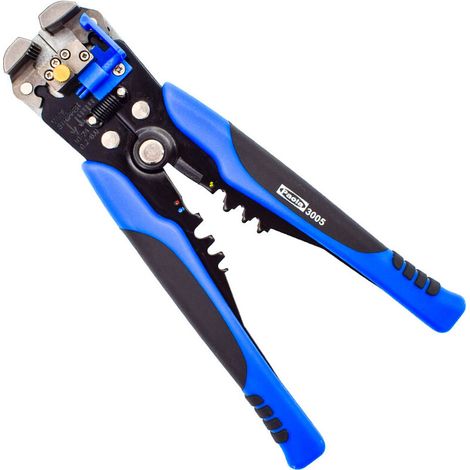 Pince à Dénuder Automatique Dénudeur 3 en 1 Multifonction Pour Fils Solides ou Toronnés 22-10AWG (0,5-6 MM²) Utilisé pour Dénuder, Couper et Sertir Cosses Isolées et Non Isolées (1/5)