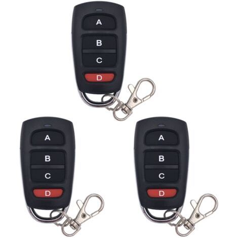 3 Pièces Télécommande de Porte de Garage 433 MHz Universelle Sans Fil - Clonage Porte-clés Duplicateur