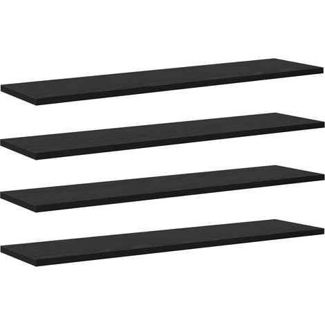Tablero de Estantería 3 niveles 4 uds. 80 x 20 x 1,5 cm Negro vidaXL