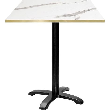 Mange-debout 70 x 70 cm - modèle Bazila marbre blanc chants laiton