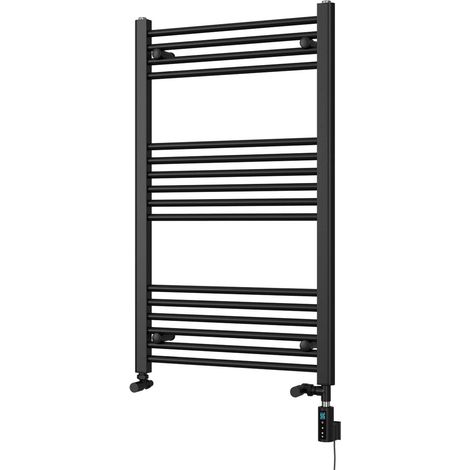Zennor - Black Dual Fuel Towel Rail H1000mm x W600mm Thermostatic WIFI - Straight (1/3)