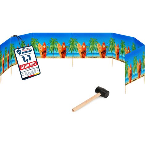 Garronda Paravent Plage Coupe-Vent Camping Brise-Vent avec Marteau en Caoutchouc 10 m GAEX001 (Planches de Surf, 10 m) (1/5)