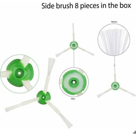 Kit accessoires iRobot Roomba Evo i3 à i8,2 brosses rouleaux + 8 filtres HEPA + 8 brosses latérales + roulette,Compatible séries E/J (1/4)