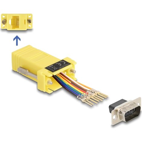 Delock D-Sub macho de 9 pines a RJ45 hembra, kit de montaje blanco