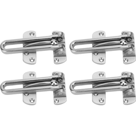 Lot de 4 verrous à barre pivotante en alliage de zinc, bras extra épais, résistants aux chocs, verrou de porte réglable à 3 positions, protection de sécurité pour hôtel (1/5)