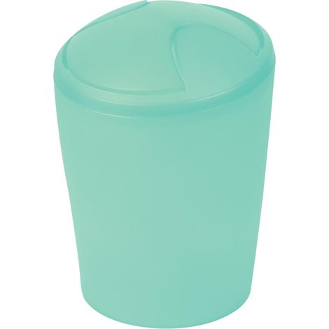 Poubelle à bascule MOVE - Design Moderne et Compact - Couvercle Amovible et Facile à Nettoyer - Idéale Salle de Bain ou Cuisine - Vert Basilic - 2L (1/2)
