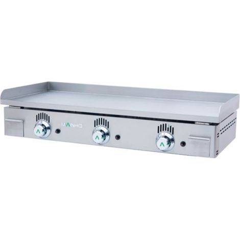 Plancha à gaz 100x43 cm – 2 brûleurs – Plaque rectifiée 12-15mm – Allumage piezzo – Tiroir frontal inox pour récupération des jus – Mainho (1/5)