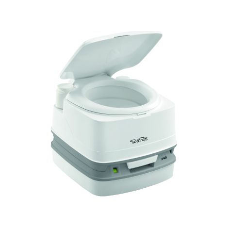 Toilette portable chimique 12L – Chasse d'eau manuelle avec pompe à piston – Indicateur de niveau réservoir matières – Dimensions 33x38.3x42.7cm – Thetford