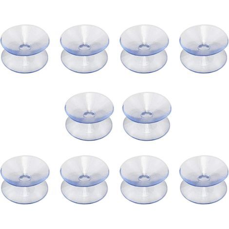 Lntyq Lot de 10 ventouses double face en caoutchouc de silicone pour dessus de table - Compatible avec plateau en verre - Ventouse transparente sans crochets - Taille : 35 mm (1/3)