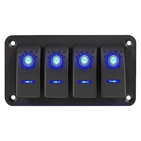 Panel de interruptores basculantes, panel de modificación para yates, 12V-24V CC, panel de aluminio para coche, autocaravana (4 bits) (1/5)