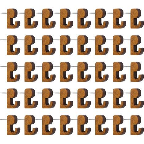 40 pièces punaises en Bois Crochet de Remplacement épingle Cintre punaises décoratives pour Tableau d ' Affichage ou Carte Murale épingles en Bois Crochet pour Suspension Murale (1/5)