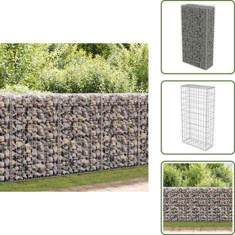 Mur en gabion avec couvercles Acier galvanisé 50x20x100 cm - Mur En Gabion - Cloture Metallique - Cloison Decorative - Panneau De Cloture - Barrieres Exterieur (1/5)