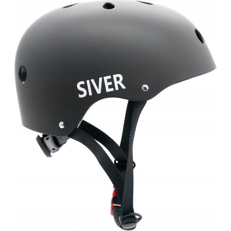 Silber-schwarzer Fahrradhelm – Größe S