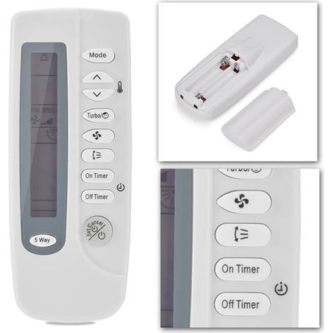 Télécommande Climatiseur - ARH-403 - Pour Climatiseur Samsung - 2 Piles AAA - Blanc - 11,5 x 4,7 x 2 cm (1/4)