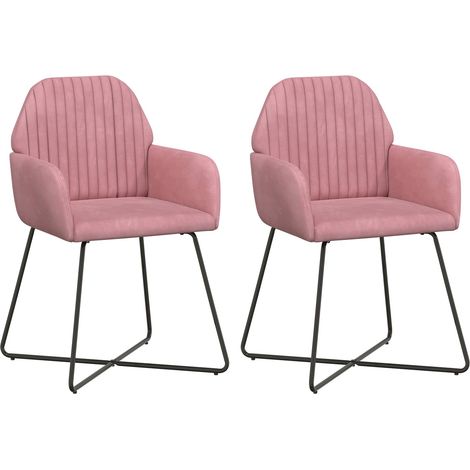 Esszimmerstühle 2 pcs Samt Rosa 55 x 50 x 84 cm vidaXL (1/5)