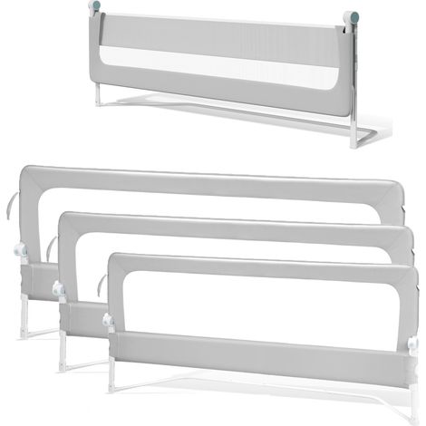 Wolketon 3x Kinder Bettschutzgitter Bettgitter Kinderbettgitter Babybettgitter Klappbar Höhenverstellbar Rausfallschutz für Familienbett und Kinderbett (2x180cm+1x150cm)