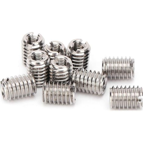 Lot de 10 écrous de réduction filetés M3 x 0,5 filetage intérieur et M6 x 1 8 mm filetage extérieur en acier inoxydable pour réparation d'écrous filetés