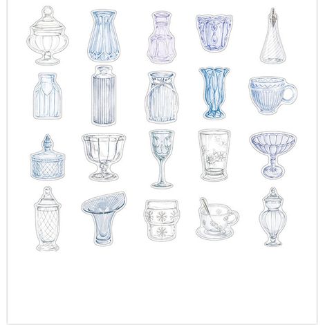 Set mit 40 DIY-Aufklebern für Planer, Alltagsdekorationen, Scrapbooking-Etiketten, Flaschen, Laptops, Handys, Gitarren, Koffer und Brillen (1/5)