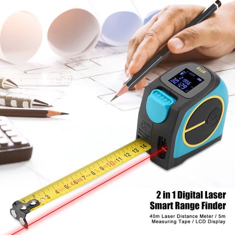 Mètre ruban numérique 5m avec charge USB 2 en 1 et télémètre laser LCD 40m (1/5)