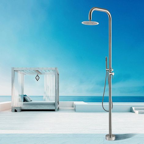 Outdoor Pool Shower Garden Shower Hot Water Cold Water Brushed Stainless Steel 304 (1/5)