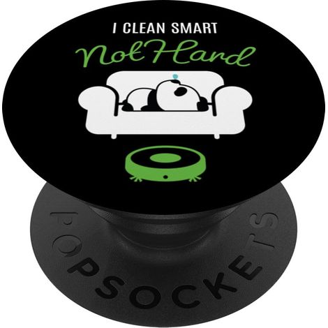 I Clean Smart Not Hard I Panda Sommeil Aspirateur Robot PopSockets PopGrip Interchangeable (1/5)