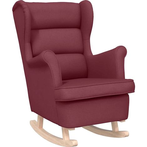 Chaise à bascule rouge bordeaux 74x90x102 cm tissu (1/5)