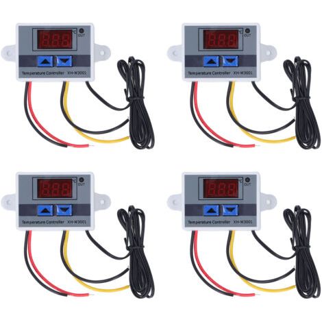QORVA-4pcs Contrôleur de température Affichage numérique Tempéteur de température ‑50 ℃ à 110 ℃ 110‑220V 1500W (1/5)
