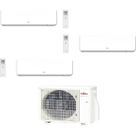 Pack climatiseur réversible tri-split 5,4 kW – 3 unités intérieures 2 kW – Ultra silencieux 20 dB – A++ pour 60 m² – Atlantic Fujitsu