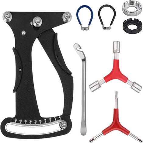 8-teiliges Fahrradspeichen-Kalibrierungswerkzeugset, Spannungsmesser aus Aluminiumlegierung, Mountainbike-Radeinsteller (1/5)
