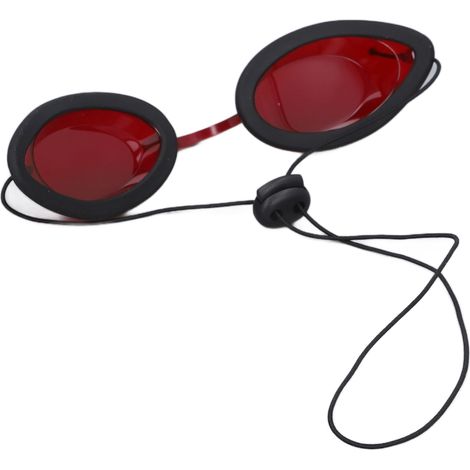 Lunettes de protection oculaire rouges pour l'épilation, protection contre la lumière 532 nm en cosmétologie et salon de beauté. (1/5)