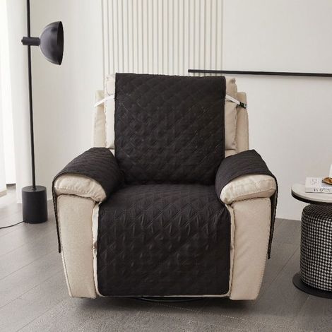 Housse De Fauteuil Inclinable,Couverture de Fauteuil Relax Protege de Meubles Lavable, pour Chiens, Animaux Domestiques,Noir (1/4)