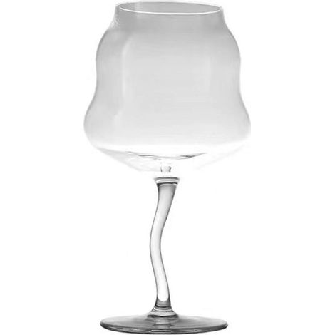 Verre à vin torsadé style macaron vintage - Élégant verre à champagne aux couleurs acidulées, idéal pour un dîner romantique, une fête ou une décoration intérieure. Transparent. (1/5)