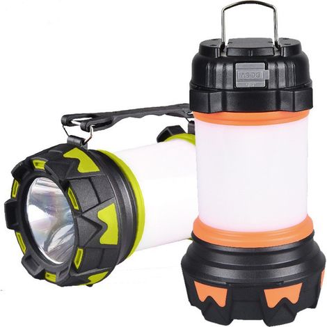 Lanterne LED Rechargeable Camping Light Projecteur Portable, Super Puissant, 6 Modes Camping Light IPX4 Imperméable Pour L'extérieur Orange 1 Pack (1/5)