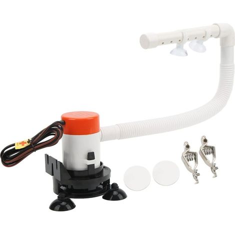 Pompe d'Aération de Bateau 12V 350GPH, Pompe à Appâts Portable pour Réservoir Poisson, Aérateur Économiseur (1/5)