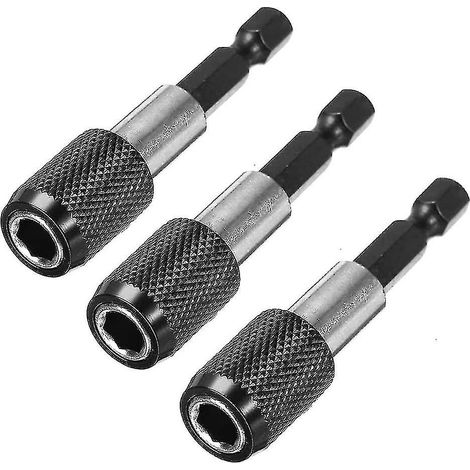 Lot de 3 embouts de tournevis hexagonaux de 6,35 mm avec porte-embouts pour levier de dégagement rapide, longueur 60 mm (1/5)