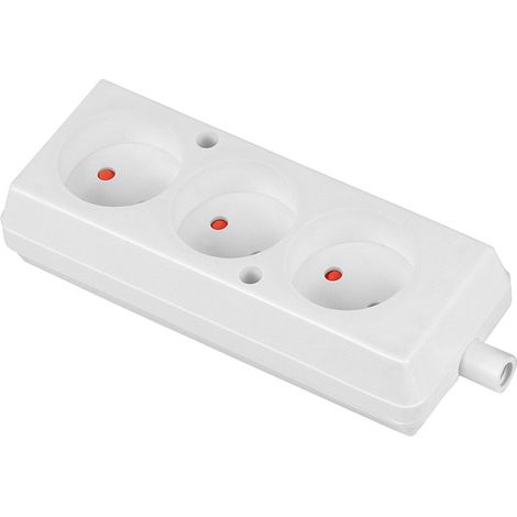 Presa tripla 16A 250V rimovibile B/U bianca - VT-302-0030
