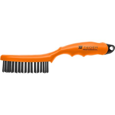 Brosse antirouille professionnelle, fil d'acier noir / 4 rangées, manche en plastique, Teger (1/3)